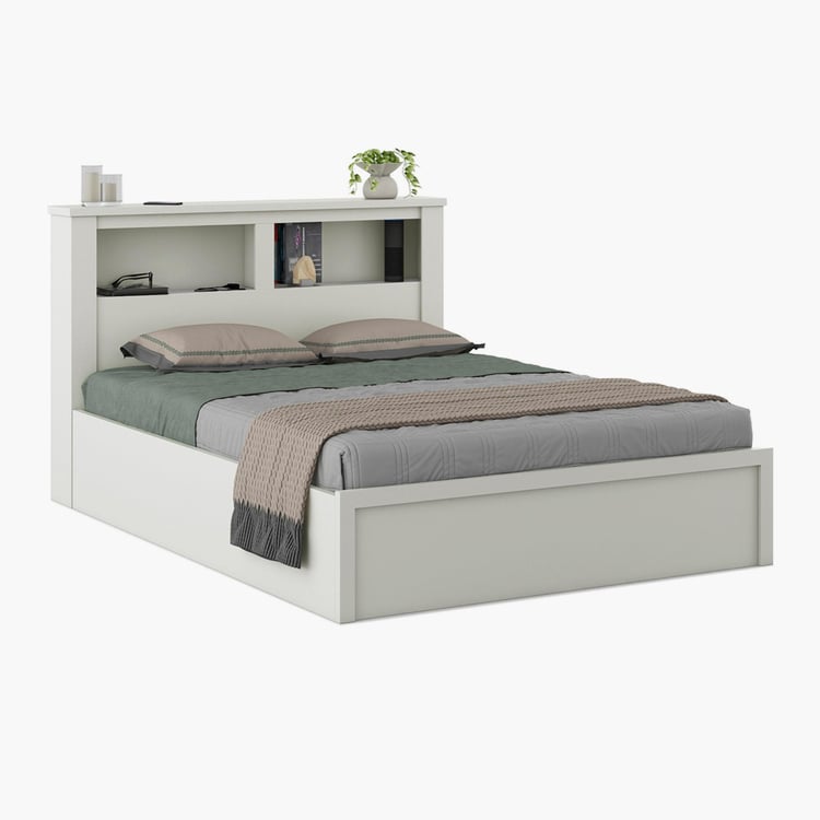 Helios Reynan Cannes King Bed with Hydraulic Storage - White