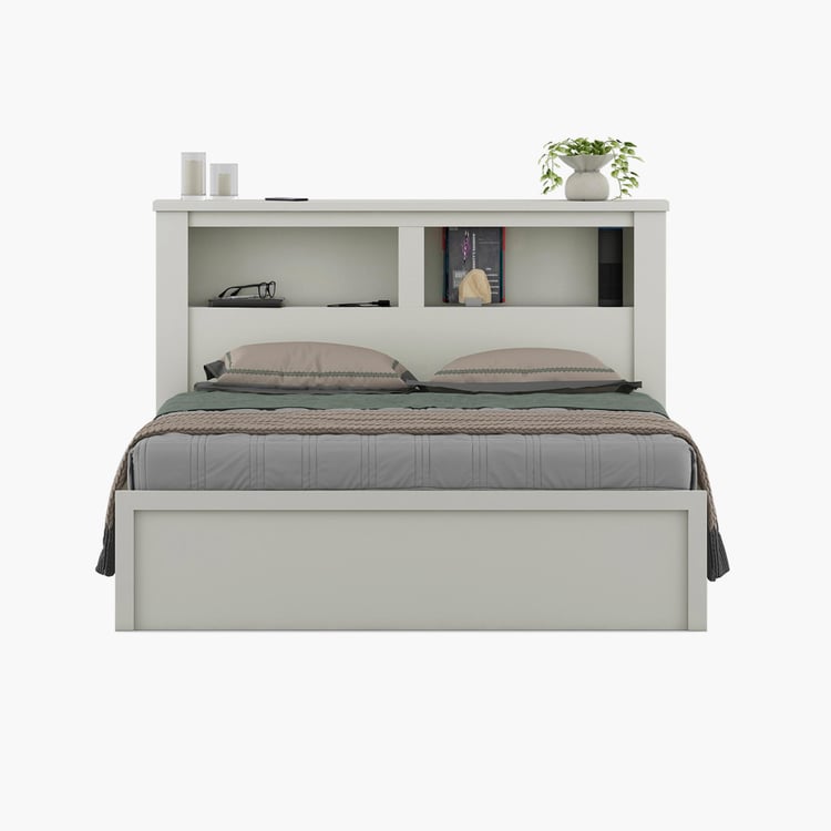 Helios Reynan Cannes King Bed with Hydraulic Storage - White