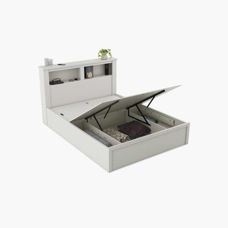 Helios Reynan Cannes King Bed with Hydraulic Storage - White