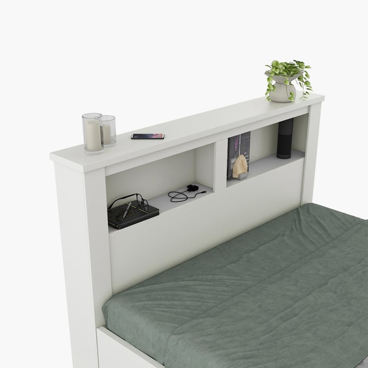 Helios Reynan Cannes King Bed with Hydraulic Storage - White