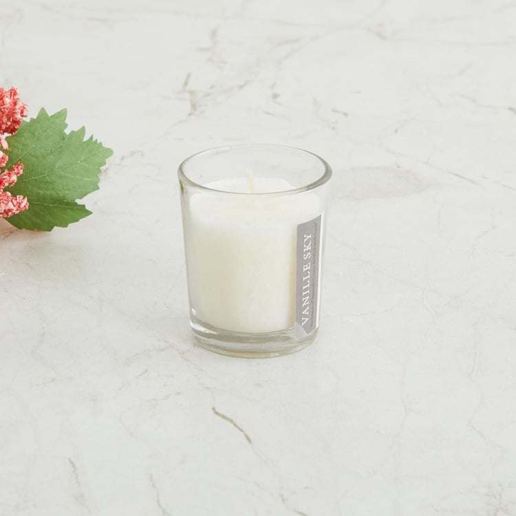 Fiesta White Vanilla Palm Wax Votive Glass Candle Jar