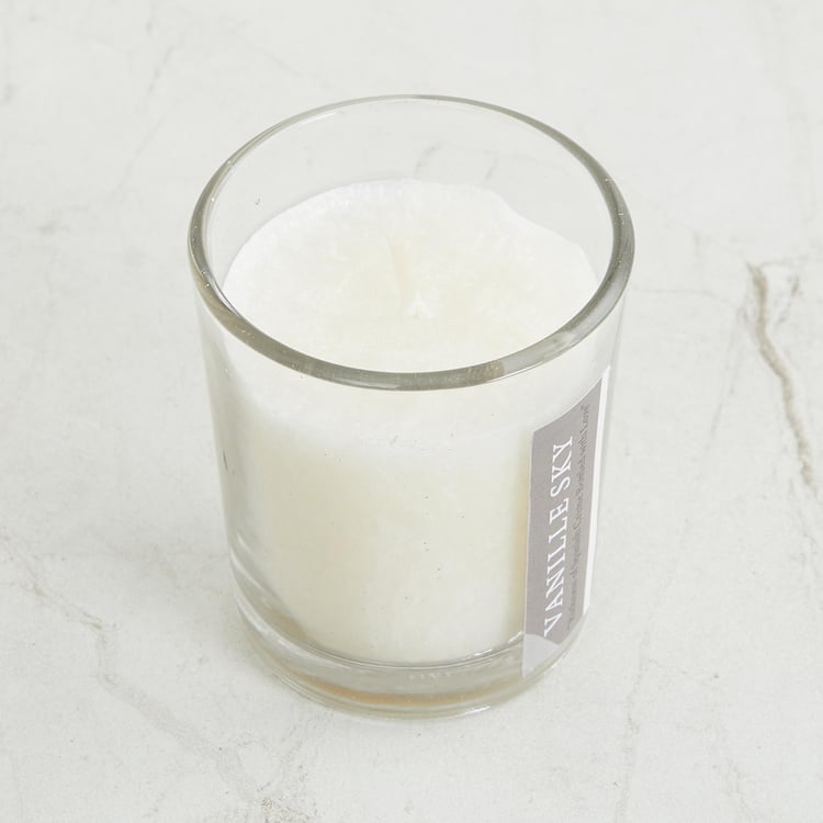 Fiesta White Vanilla Palm Wax Votive Glass Candle Jar