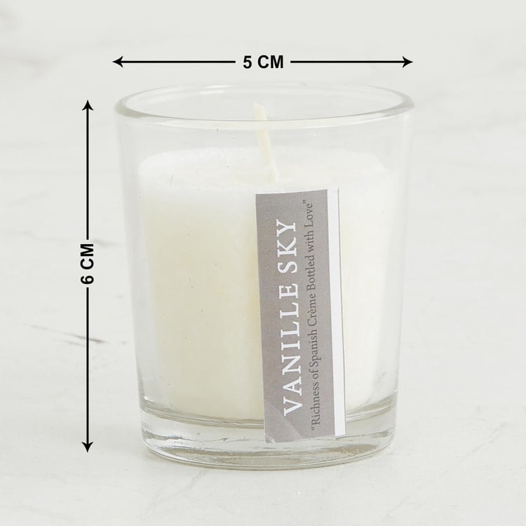 Fiesta White Vanilla Palm Wax Votive Glass Candle Jar