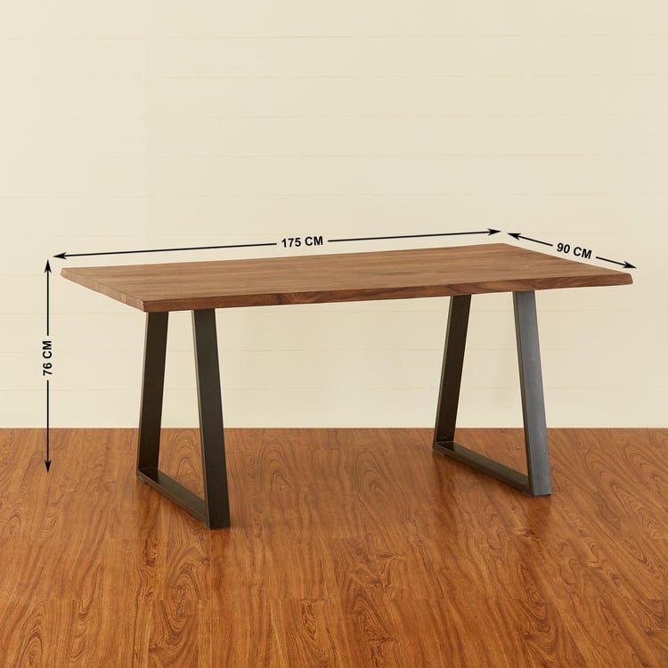 New Raga Brown Sheesham Wood 6 Seater Dining Table Set With 6 Chairs