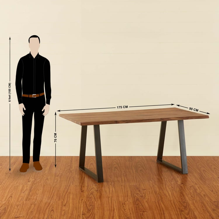 New Raga Brown Sheesham Wood 6 Seater Dining Table Set With 6 Chairs