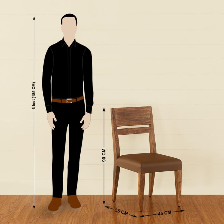 New Raga Brown Sheesham Wood 6 Seater Dining Table Set With 6 Chairs