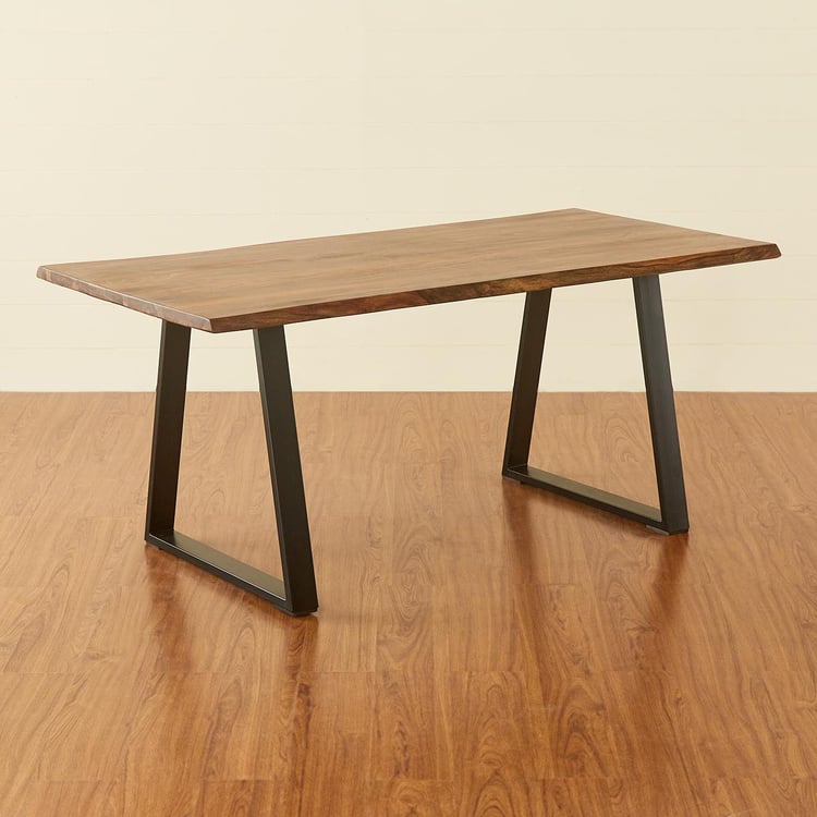 New Raga Brown Sheesham Wood 6 Seater Dining Table Set With 6 Chairs