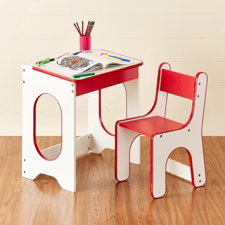 Helios Jackie Kids Study Table and Chair Set - Red