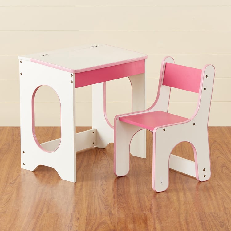 Helios Jackie Kids Study Table and Chair Set - Pink