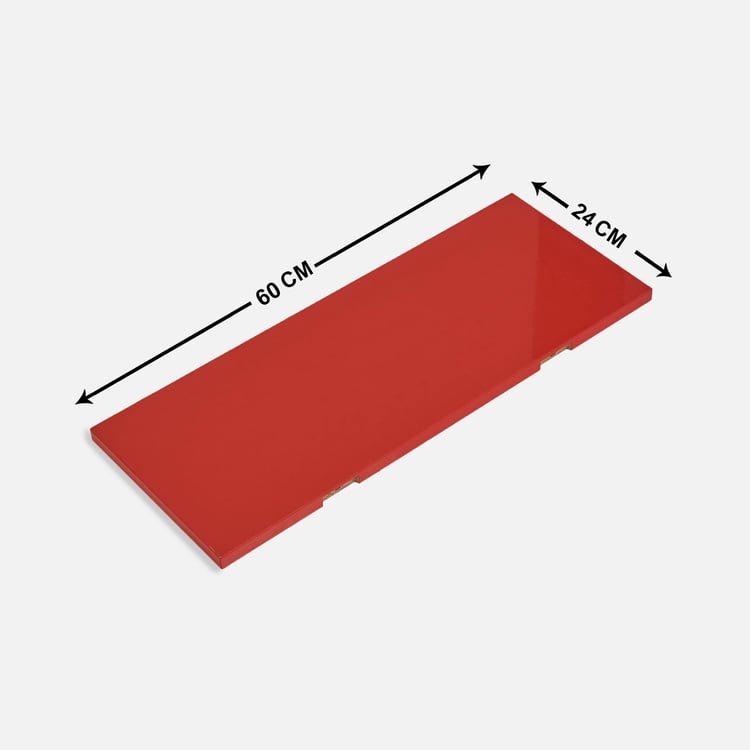 Helios Arch Deco Engineered Wood Red Shelf with Bracket - Set of 3