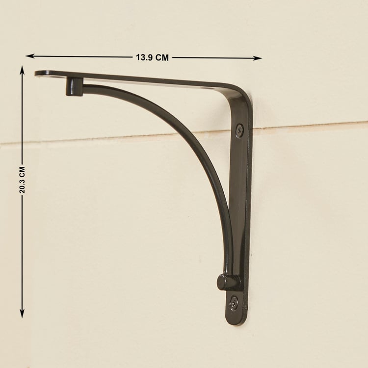 Helios Arch Deco Engineered Wood Red Shelf with Bracket - Set of 3