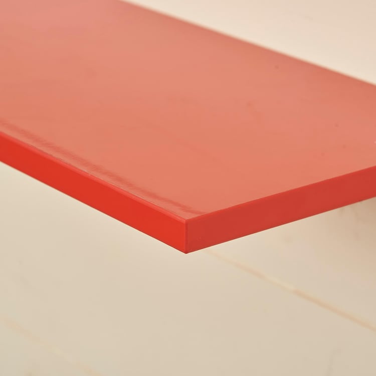 Helios Luke Red Engineered Wood Floating Shelf - Set of 2