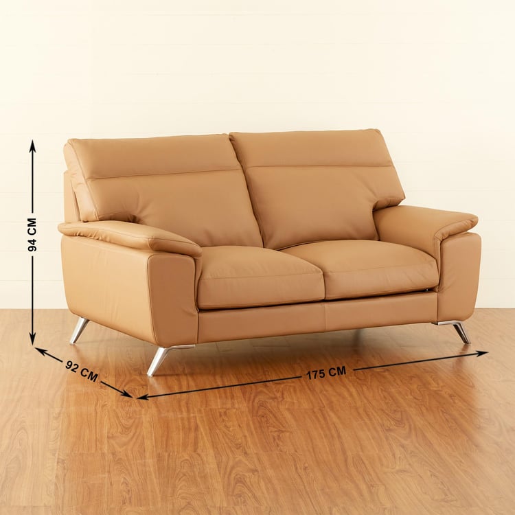 Neptune Vienna Leather 2-Seater Sofa - Brown
