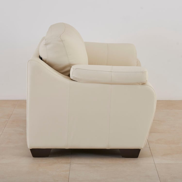Dublin Leather 3-Seater Sofa - White