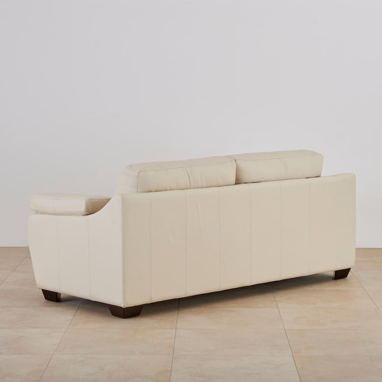 Dublin Leather 3-Seater Sofa - White