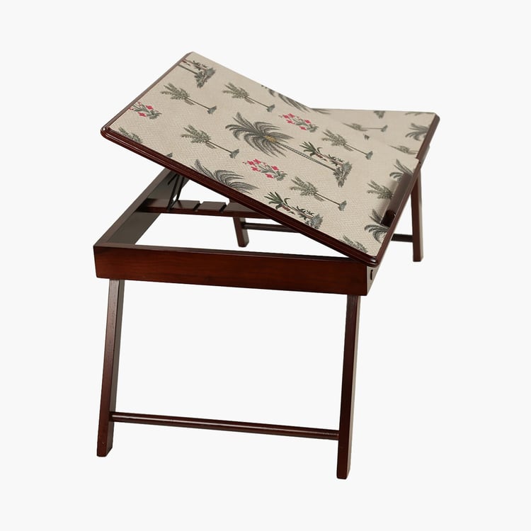 INDIA CIRCUS Godrej Venture Beige Printed Teak Wood Folding Laptop Table