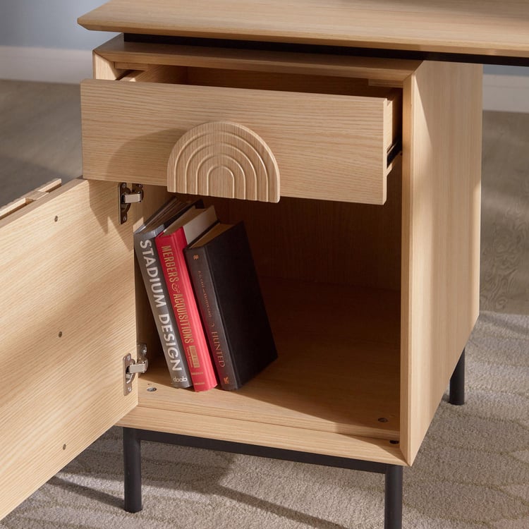 Arc Study Desk with USB - Brown