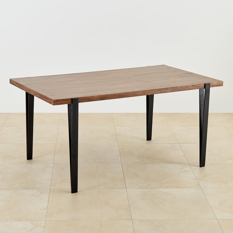 Ajax Mango Wood 6-Seater Dining Table - Brown