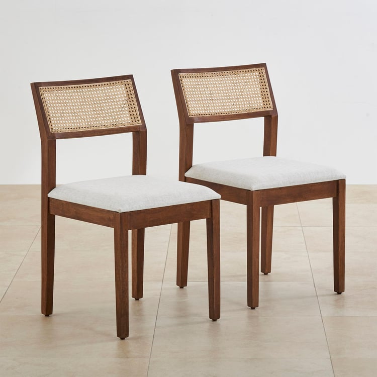 Cane Connection Terra Set of 2 Mango Wood Dining Chairs - Brown