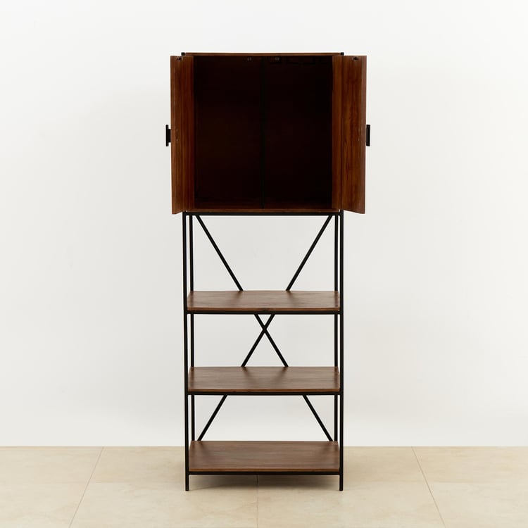 Ajax Mango Wood Bar Cabinet - Brown