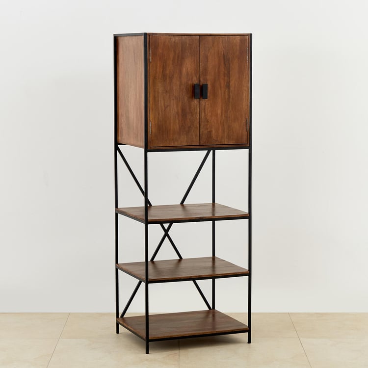 Ajax Mango Wood Bar Cabinet - Brown