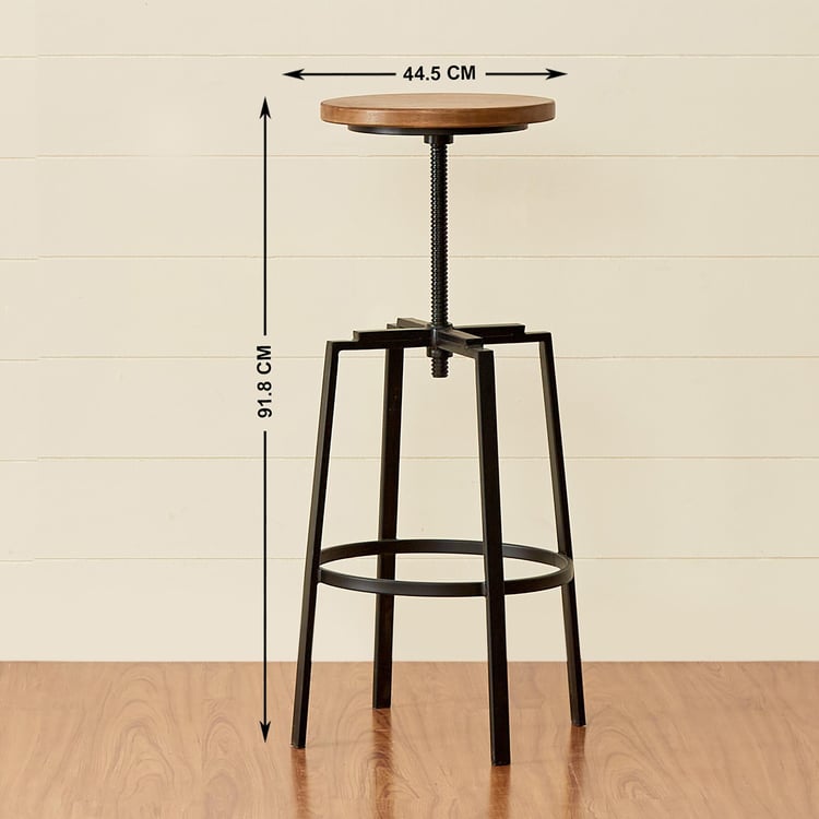 Ajax Mango Wood Bar Stool - Brown
