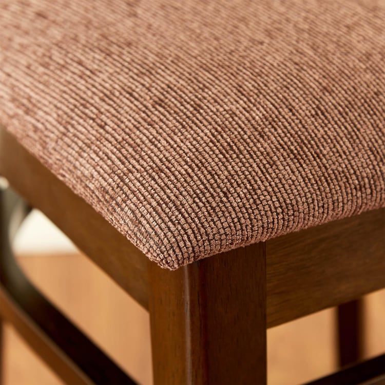 Helios Cleo Set of 2 Rubber Wood Dining Chairs - Brown