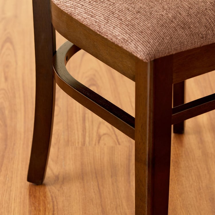 Helios Cleo Set of 2 Rubber Wood Dining Chairs - Brown