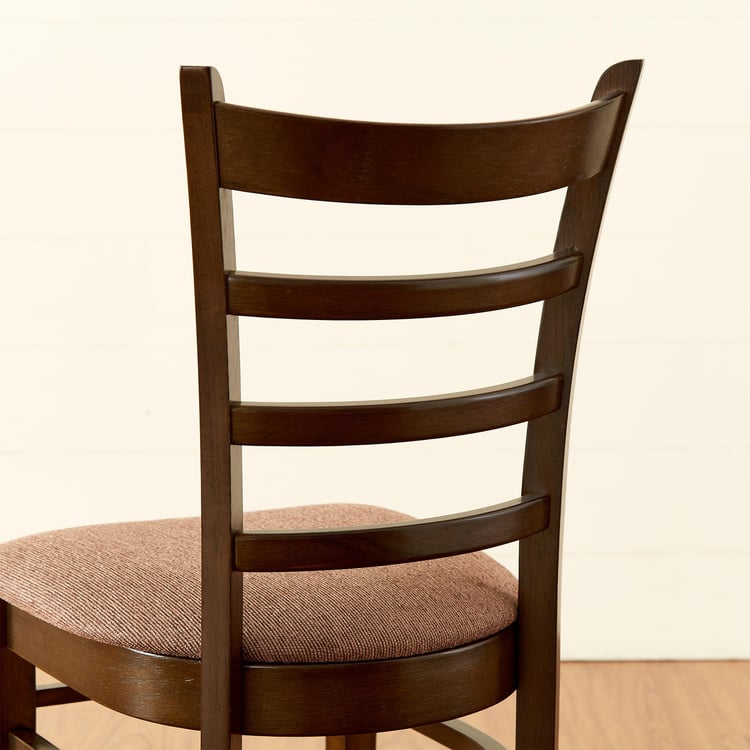 Helios Cleo Set of 2 Rubber Wood Dining Chairs - Brown