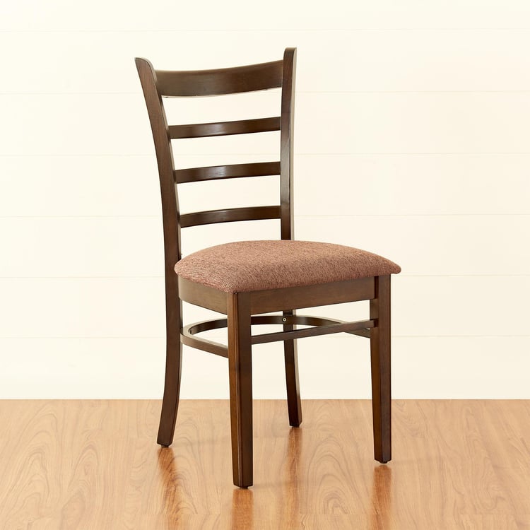 Cleo Set of 2 Rubber Wood Dining Chairs - Brown