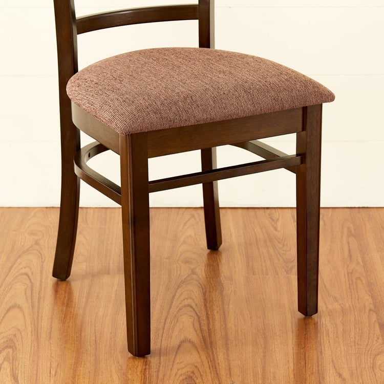 Helios Cleo Set of 2 Rubber Wood Dining Chairs - Brown