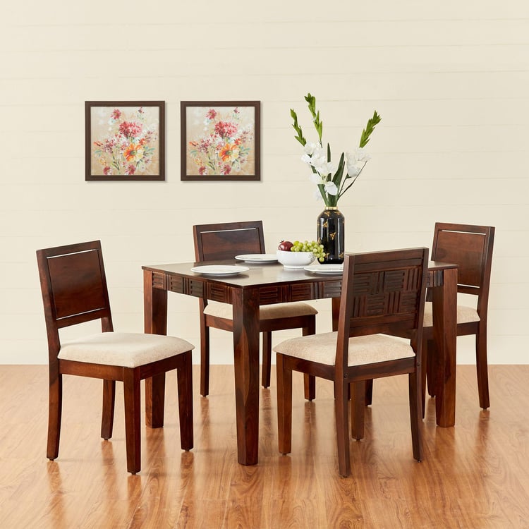 Keya Sheesham Wood 4-Seater Dining Table - Brown