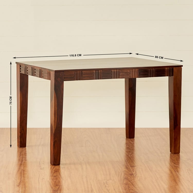 Keya Sheesham Wood 4-Seater Dining Table - Brown