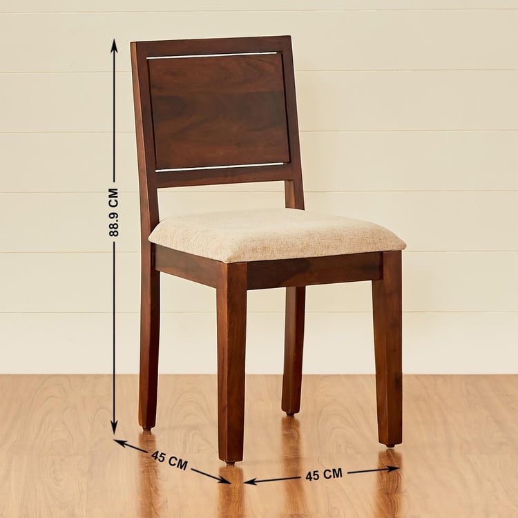 Keya Set of 2 Sheesham Wood Dining Chairs - Brown