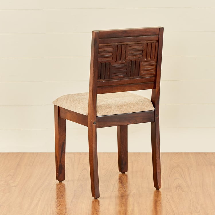 Keya Set of 2 Sheesham Wood Dining Chairs - Brown