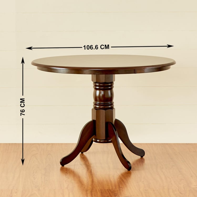 Cleo Rubber Wood 4-Seater Dining Table - Brown