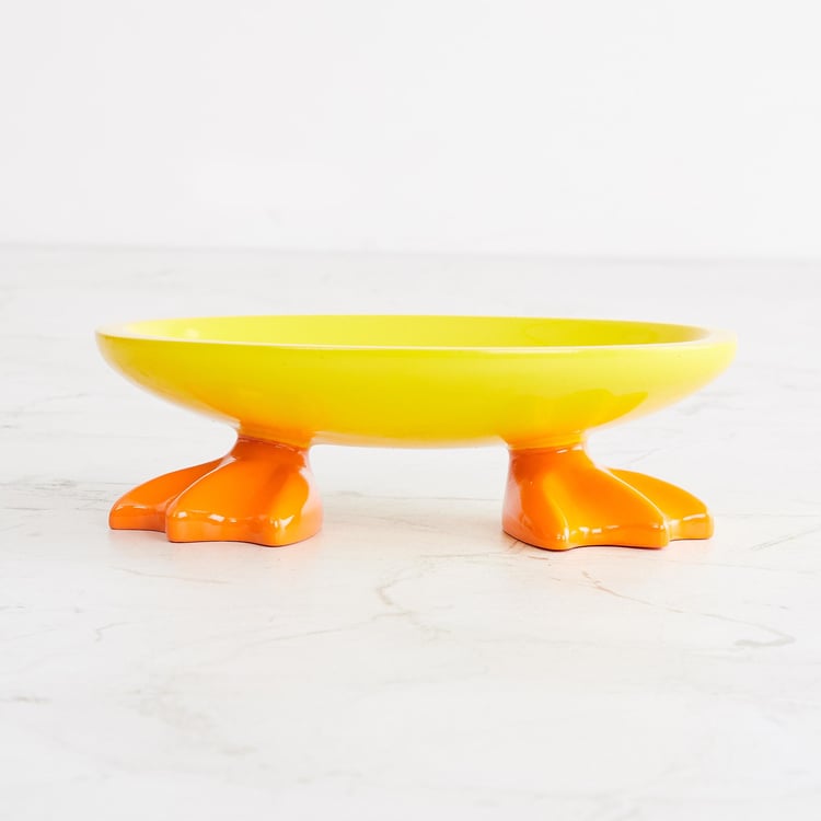 Corsica Slate Duck Yellow And Orange Solid Polyresin Soap Dish