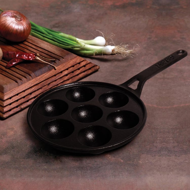 MEYER Corsica Black Cast Iron Appam Pan - 20cm