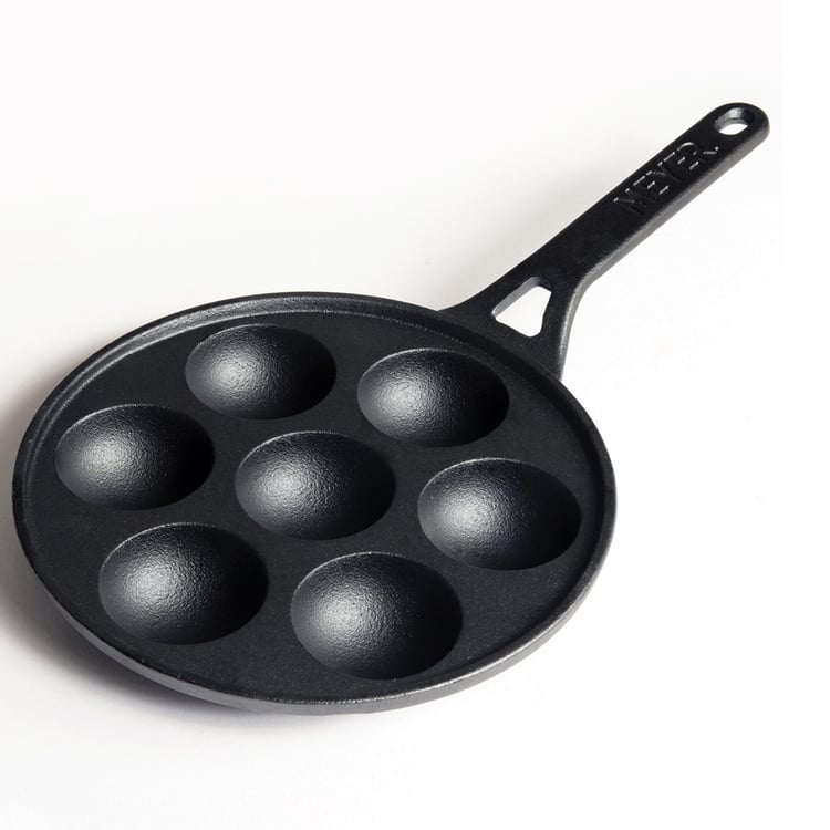 MEYER Corsica Black Cast Iron Appam Pan - 20cm