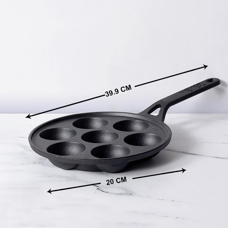 MEYER Corsica Black Cast Iron Appam Pan - 20cm