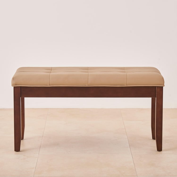 Oxville Faux Leather Dining Bench - Brown