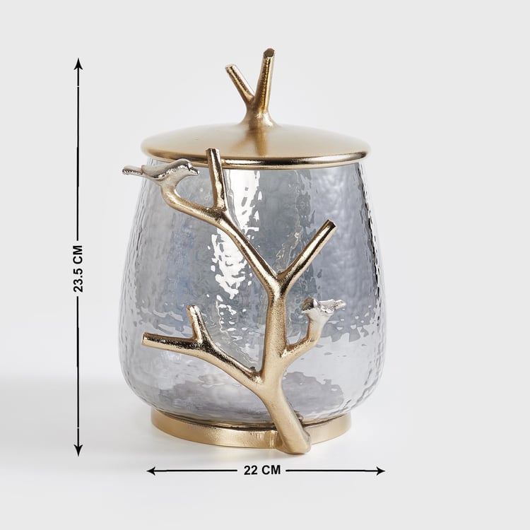 Eternity Glass Bird Decorative Jar