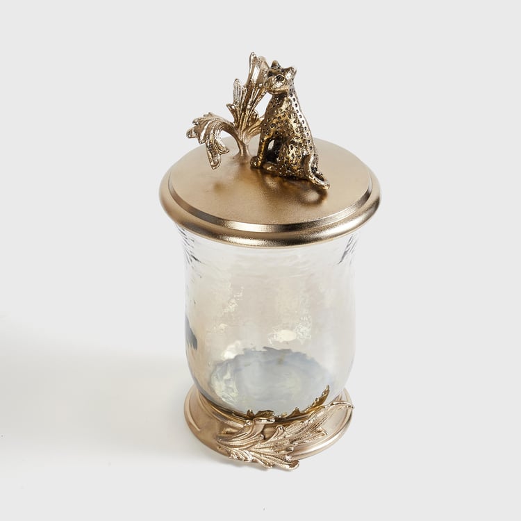 Eternity Glass Leopard Decorative Jar