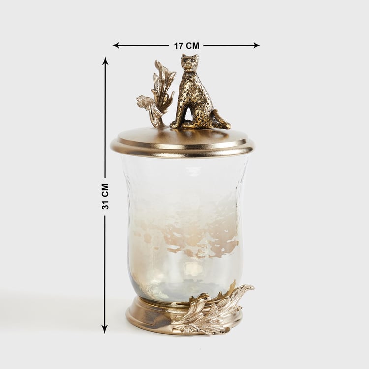 Eternity Glass Leopard Decorative Jar