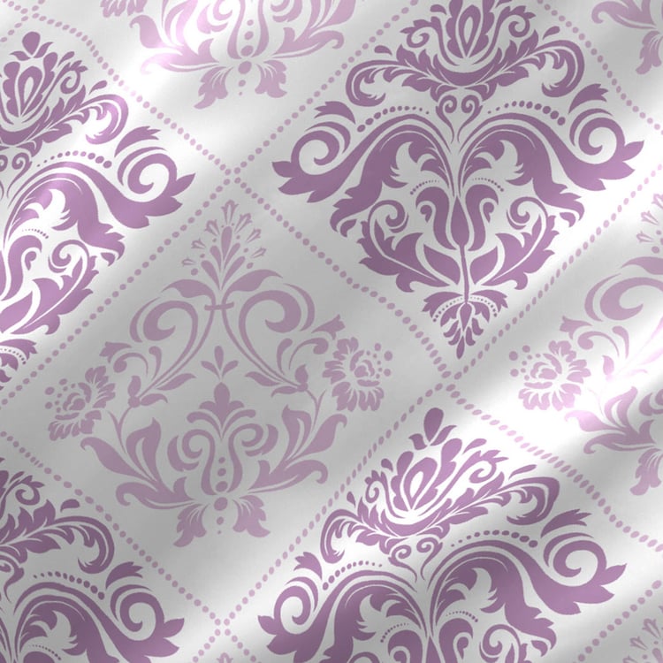 LAYERS Milano Purple Printed Cotton Queen Comforter - 120GSM