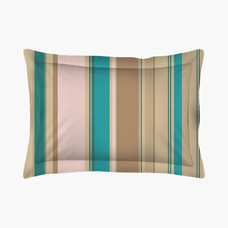 LAYERS Milano Multicolour Striped Cotton Single Bedsheet Set - 1.52x2.24m - 2Pcs