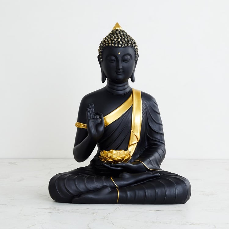 Moksha Irene Polyresin Buddha Figurine with T-Light Holder