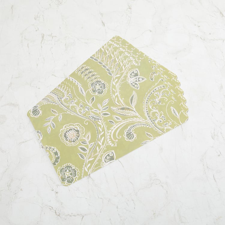 Mandarin Blissful Green Printed Polypropylene Placemat - 28x43cm - Set of 6