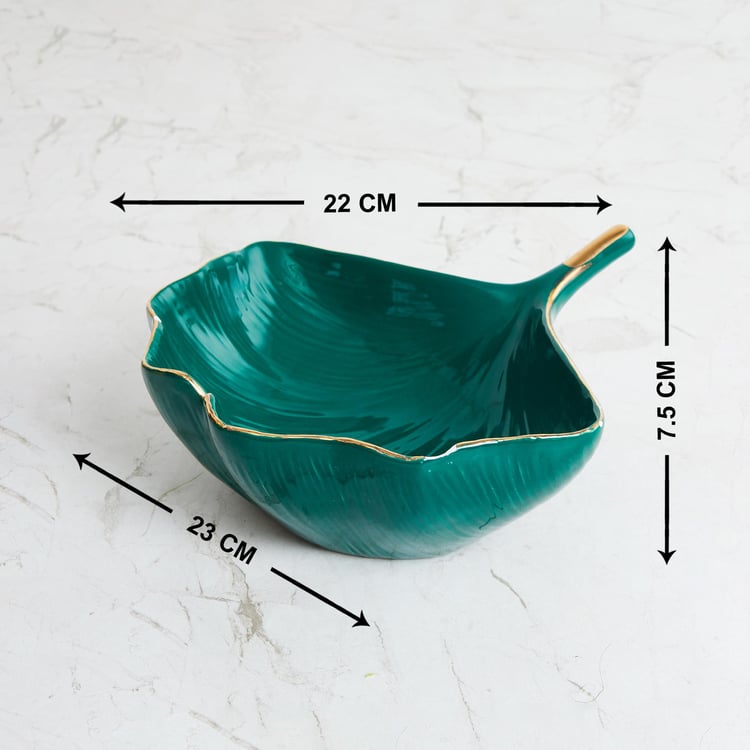 Colour Connect Ceramic Leaf Decorative Bowl