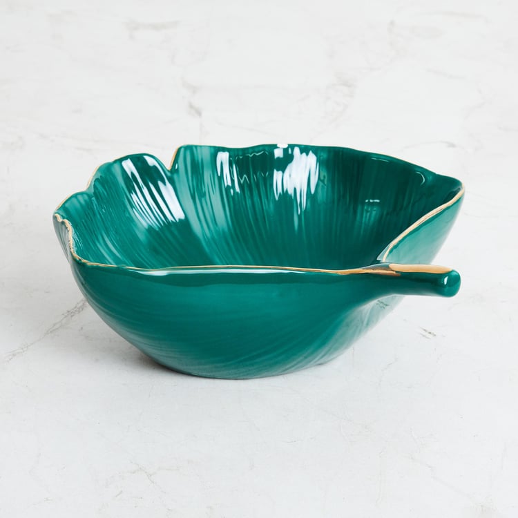 Colour Connect Ceramic Leaf Decorative Bowl